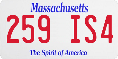 MA license plate 259IS4