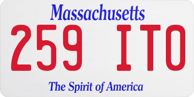 MA license plate 259IT0