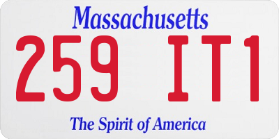 MA license plate 259IT1