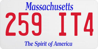 MA license plate 259IT4