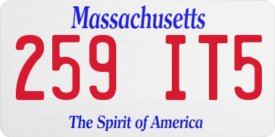 MA license plate 259IT5