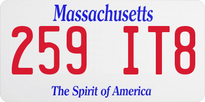 MA license plate 259IT8