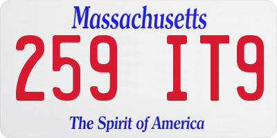 MA license plate 259IT9