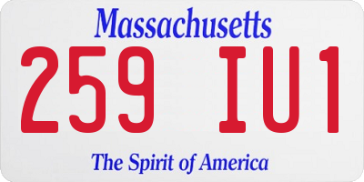 MA license plate 259IU1