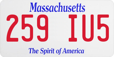 MA license plate 259IU5