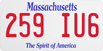 MA license plate 259IU6