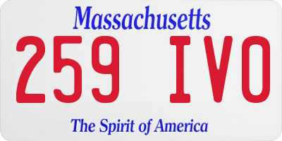 MA license plate 259IV0