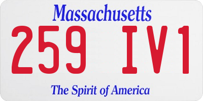 MA license plate 259IV1