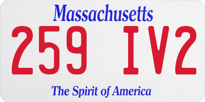 MA license plate 259IV2