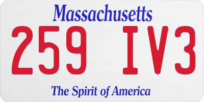 MA license plate 259IV3