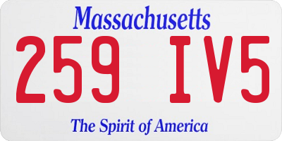 MA license plate 259IV5