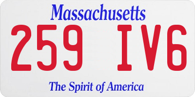 MA license plate 259IV6