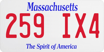 MA license plate 259IX4