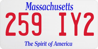 MA license plate 259IY2