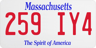 MA license plate 259IY4