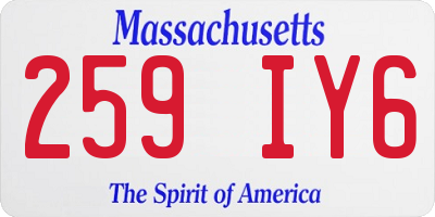 MA license plate 259IY6