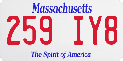 MA license plate 259IY8