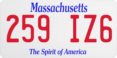MA license plate 259IZ6