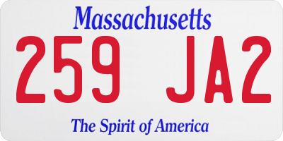 MA license plate 259JA2
