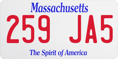 MA license plate 259JA5