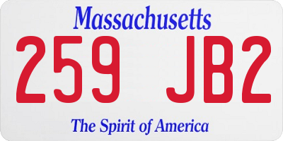 MA license plate 259JB2
