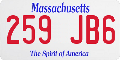 MA license plate 259JB6
