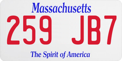 MA license plate 259JB7