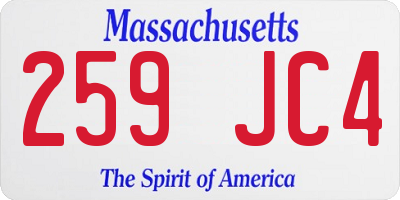 MA license plate 259JC4