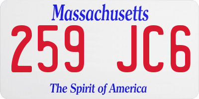 MA license plate 259JC6