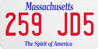 MA license plate 259JD5