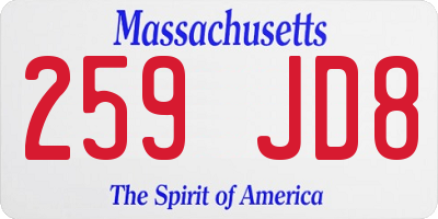MA license plate 259JD8