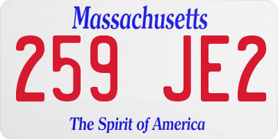MA license plate 259JE2