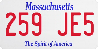 MA license plate 259JE5