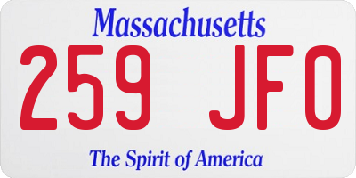 MA license plate 259JF0