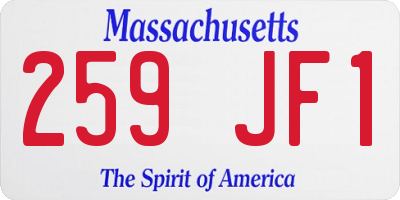 MA license plate 259JF1