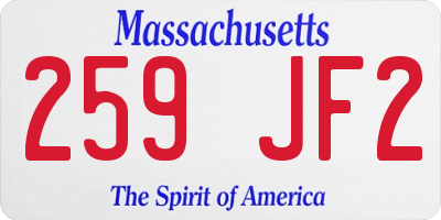 MA license plate 259JF2