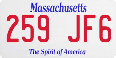 MA license plate 259JF6