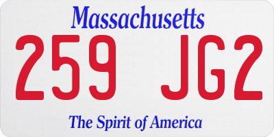 MA license plate 259JG2