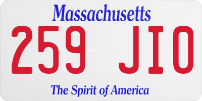 MA license plate 259JI0
