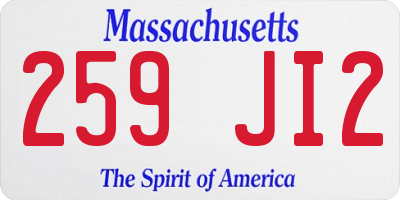MA license plate 259JI2