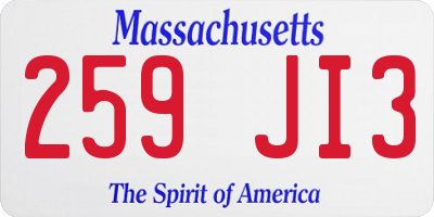 MA license plate 259JI3