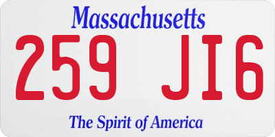 MA license plate 259JI6