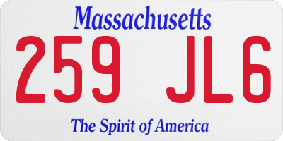 MA license plate 259JL6