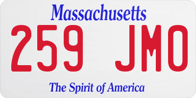 MA license plate 259JM0