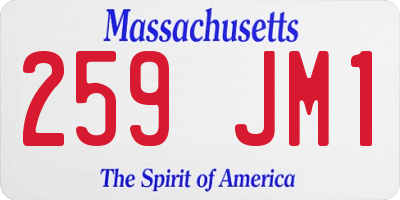 MA license plate 259JM1