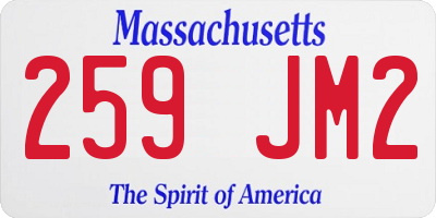 MA license plate 259JM2