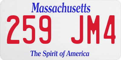 MA license plate 259JM4