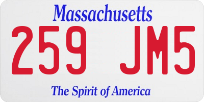 MA license plate 259JM5