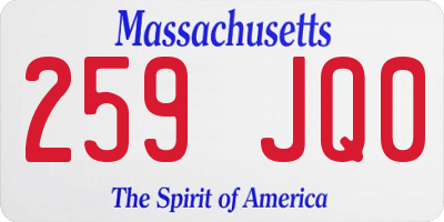 MA license plate 259JQ0