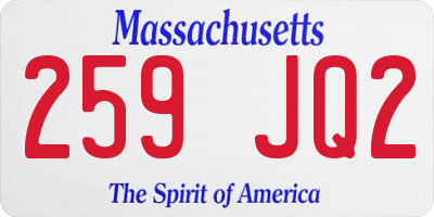 MA license plate 259JQ2
